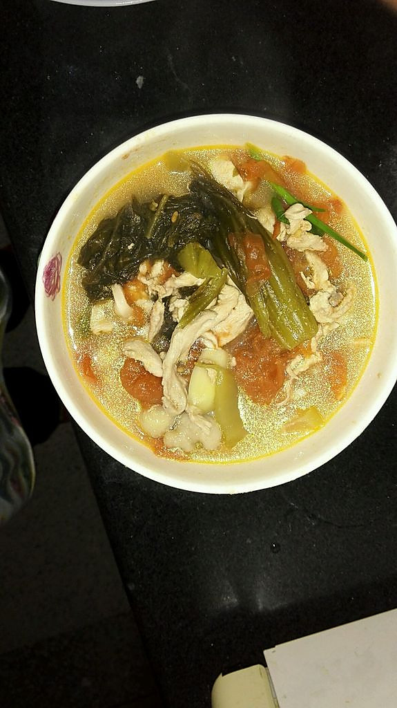 酸菜番茄鸡丝汤饭的做法_【图解】酸菜番茄鸡丝汤饭