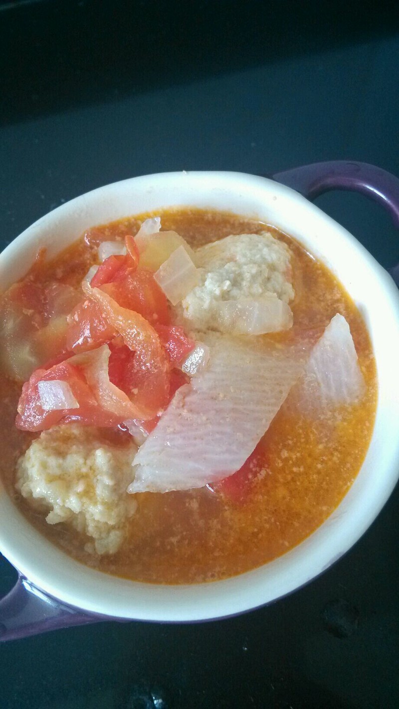山药肉圆西红柿浓汤