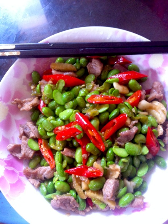 毛豆炒肉