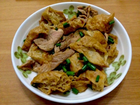 油面筋炒肉片