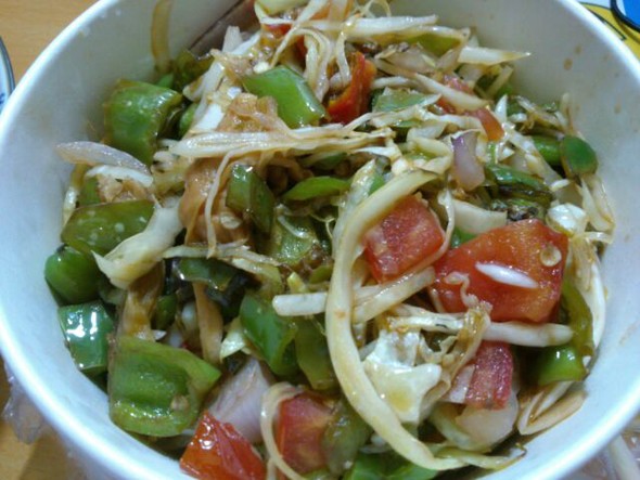 白菜肉拌面