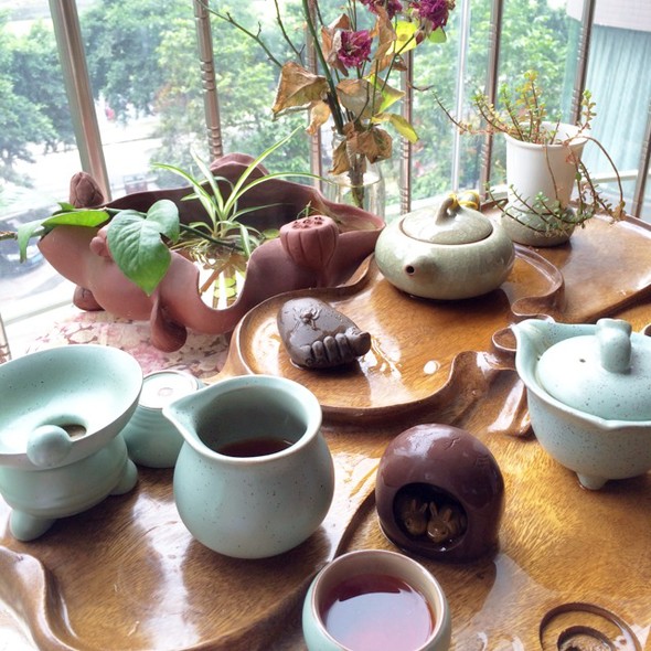 和闺蜜喝茶