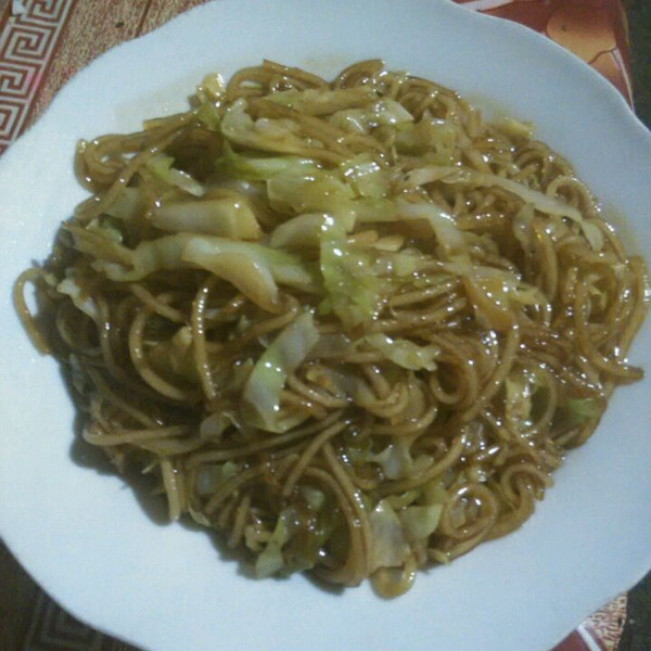 包菜炒绿豆面